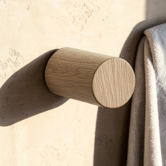 Wexxo Wood Hook - 100% Natural Sustainable Oak - Professional Grade Fiber Integrity - Minimalist Wall Hanger - Heritage Series